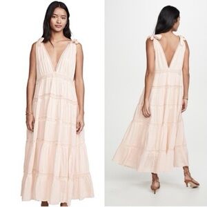Free People Lily Of The Valley Midi Dress in Peach Size: S